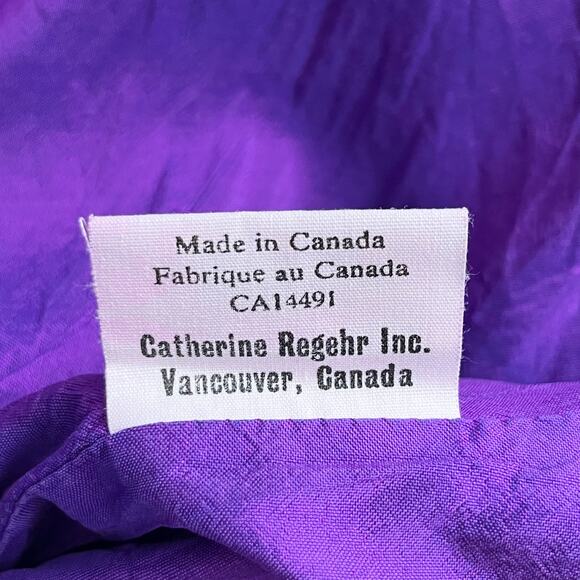 Catherine Regehr Sz M Purple Violet 100% Silk Taffeta Fit & Flare Dress - Picture 16 of 16